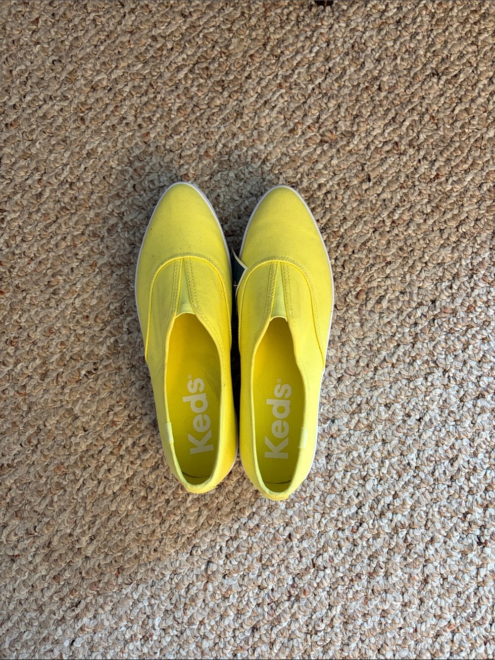 Keds Yellow Slip-On Canvas Sneakers